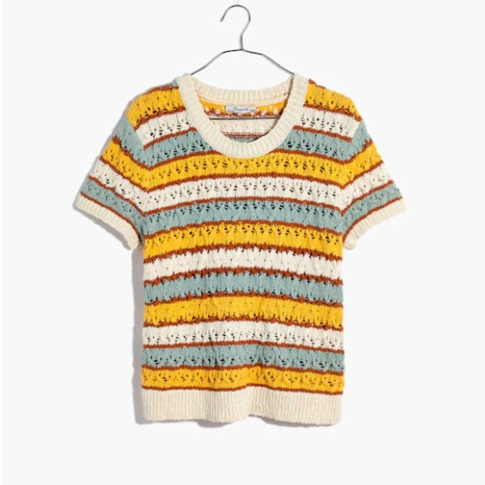 Madewell Multicolor Stripe Knit Short Sleeve Sweater Size XS